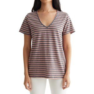 Lucky Brand V-Neck Tee - Metropolis Stripe